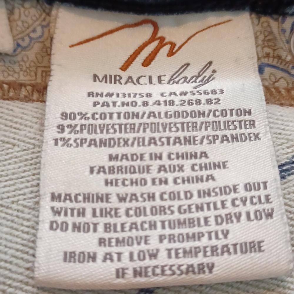 Miracle Body  Jeans Sz. 10. L.29.25". R.10". W.31". Flaw On Pocket In Pic. - Picture 6 of 10